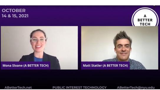screenshot of Two presenters at Better Tech conference