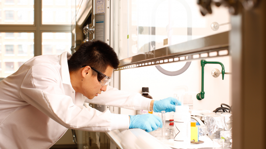 Student working in a lab