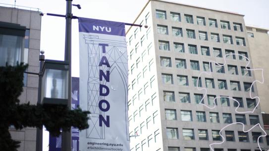 NYU Tandon outdoor banner