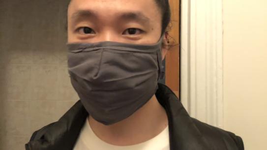 man wearing a DIY face mask
