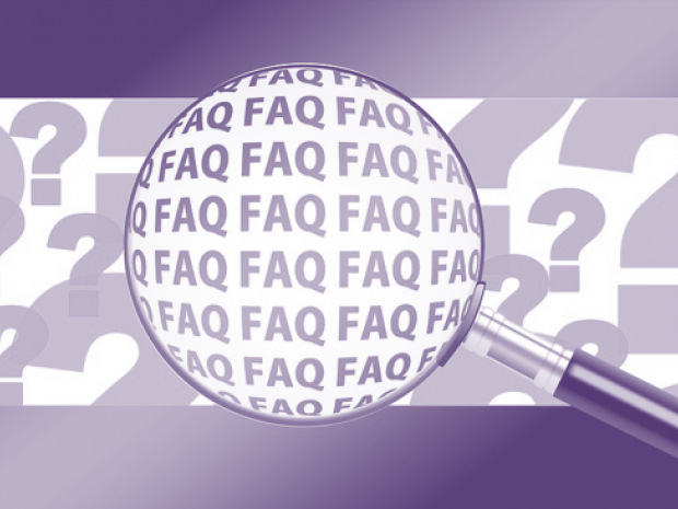 magnifying glass over FAQ 