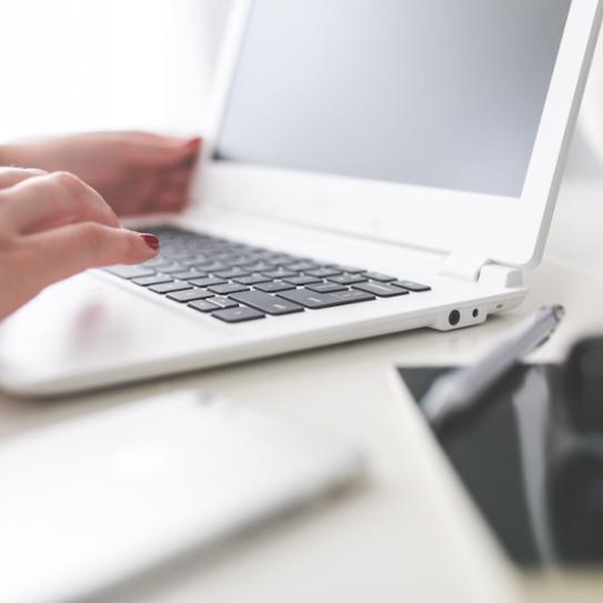 Person working on laptop